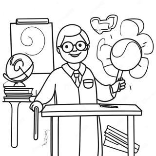 Creative Teacher In Classroom Coloring Page 48895-40617