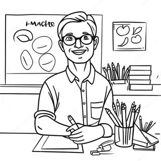 Creative Teacher In Classroom Coloring Page 48895-40618