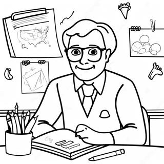 Creative Teacher In Classroom Coloring Page 48895-40620