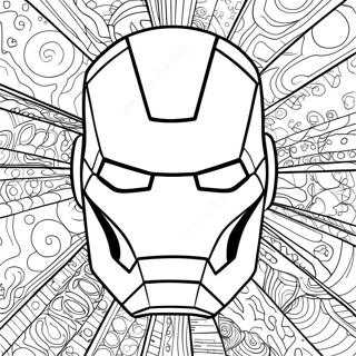 Detailed Iron Man Mask Coloring Page 48925-40642