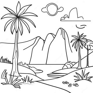 Colorful Madagascar Landscape Coloring Page 4892-3933