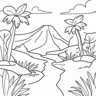 Colorful Madagascar Landscape Coloring Page 4892-3934