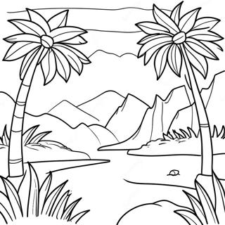 Colorful Madagascar Landscape Coloring Page 4892-3935