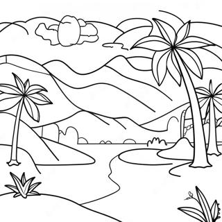 Colorful Madagascar Landscape Coloring Page 4892-3936