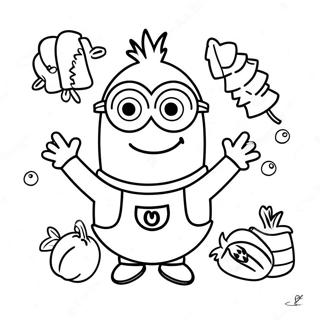 Minion Thanksgiving Coloring Page 48934-40646