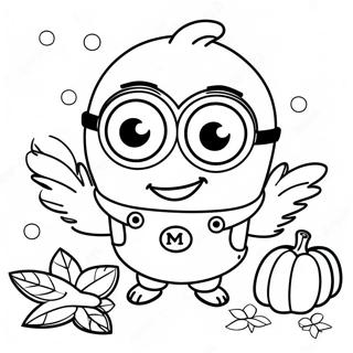 Minion Thanksgiving Coloring Page 48934-40648