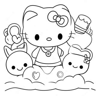 Hello Kitty With Friends Coloring Page 48955-40666