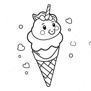 Unicorn Ice Cream Cone Coloring Page 48984-40687