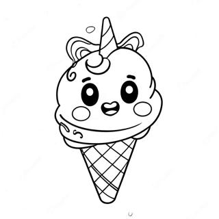 Unicorn Ice Cream Cone Coloring Page 48984-40688