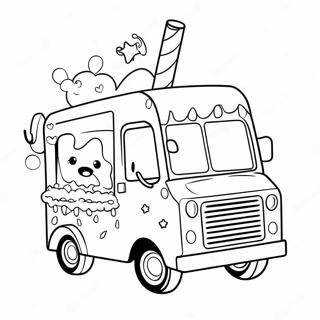 Sparkling Unicorn Ice Cream Truck Coloring Page 48985-40693