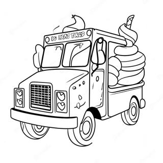 Sparkling Unicorn Ice Cream Truck Coloring Page 48985-40694