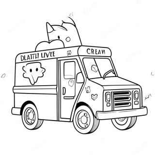 Sparkling Unicorn Ice Cream Truck Coloring Page 48985-40695