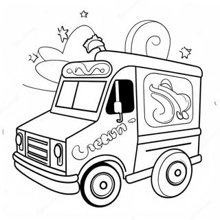 Sparkling Unicorn Ice Cream Truck Coloring Page 48985-40696