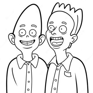 Beavis And Butthead In Silly Costumes Coloring Page 48995-40697