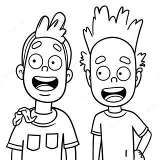 Beavis And Butthead In Silly Costumes Coloring Page 48995-40698