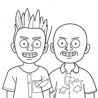 Beavis And Butthead In Silly Costumes Coloring Page 48995-40699