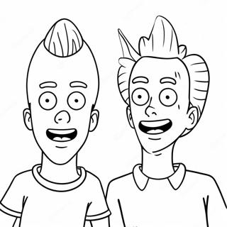 Beavis And Butthead In Silly Costumes Coloring Page 48995-40700