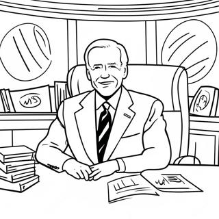 Joe Biden In The Oval Office Coloring Page 49015-40713