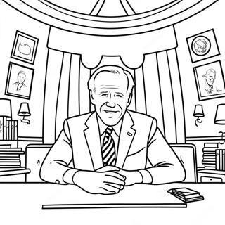 Joe Biden In The Oval Office Coloring Page 49015-40716