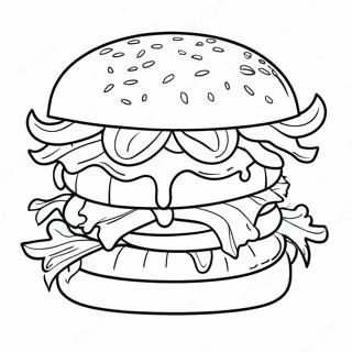 Cheesy Hamburger Coloring Page 4902-3942