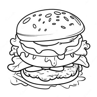 Cheesy Hamburger Coloring Page 4902-3944