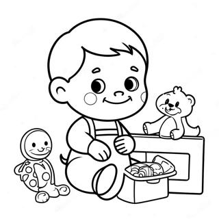 Cute Baby John Playing With Toys Coloring Page 49035-40729