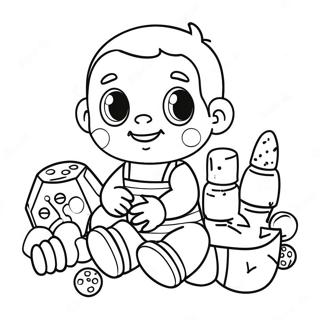 Cute Baby John Playing With Toys Coloring Page 49035-40731