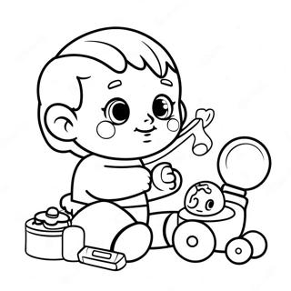 Cute Baby John Playing With Toys Coloring Page 49035-40732