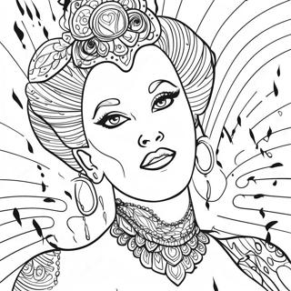 Fabulous Drag Queen In Glittering Costume Coloring Page 49055-40757