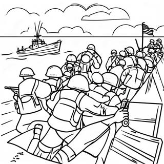 D Day Soldiers Landing Coloring Page 49074-40755