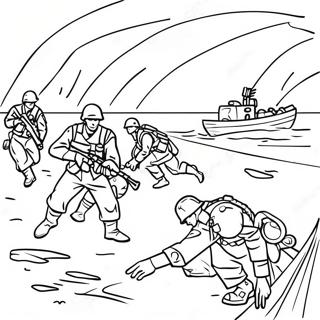 D Day Beach Assault Coloring Page 49075-40761