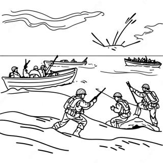 D Day Beach Assault Coloring Page 49075-40762