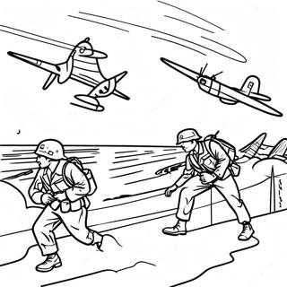 D Day Beach Assault Coloring Page 49075-40764