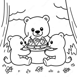 Cute Bear Family Picnic Coloring Page 49085-40769