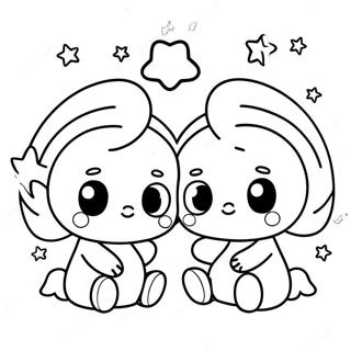 Little Twin Stars Sanrio Coloring Pages