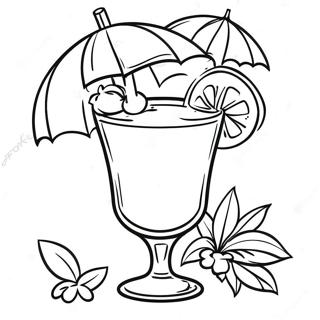 Tropical Cocktail With Umbrella Coloring Page 49115-40797