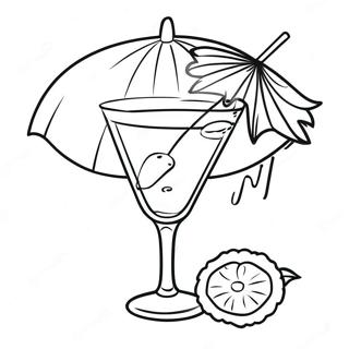 Tropical Cocktail With Umbrella Coloring Page 49115-40799