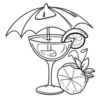 Tropical Cocktail With Umbrella Coloring Page 49115-40800