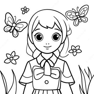 Shinobu With Butterfly Coloring Page 4912-3949