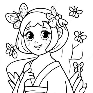 Shinobu With Butterfly Coloring Page 4912-3950