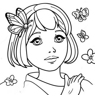 Shinobu With Butterfly Coloring Page 4912-3951