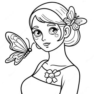 Shinobu With Butterfly Coloring Page 4912-3952