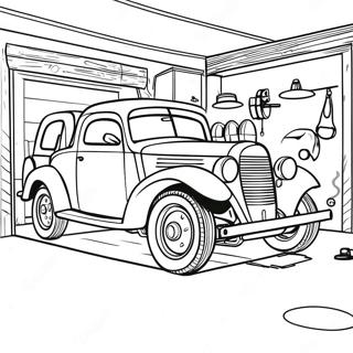 Vintage Mechanic Garage Coloring Page 49185-40850