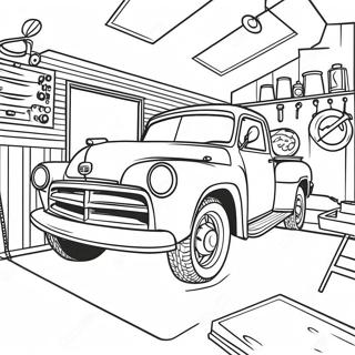 Vintage Mechanic Garage Coloring Page 49185-40851