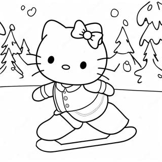 Hello Kitty Ice Skating Coloring Pages