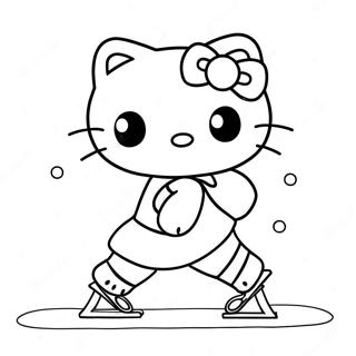 Hello Kitty Ice Skating Coloring Page 49204-40858