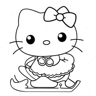 Hello Kitty Ice Skating Coloring Page 49204-40859