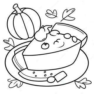 Festive Pumpkin Pie Coloring Page 49245-40891