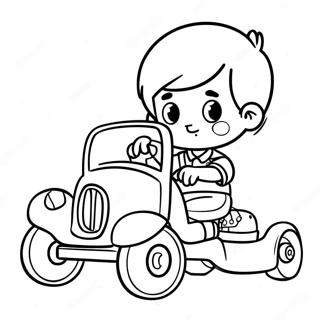 Boy Playing With A Toy Car Coloring Page 49254-40887