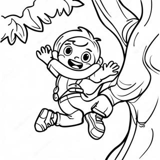 Adventurous Boy Climbing A Tree Coloring Page 49255-40904